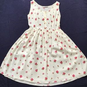 PRADA Retro Sleeveless Floral Dress  in Cream/Pink